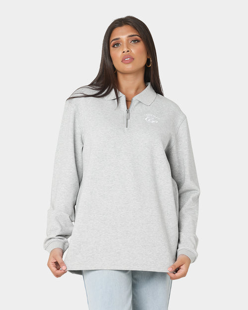 Carré Revolutionnaires Zip Long Sleeve Polo Shirt Grey Marle