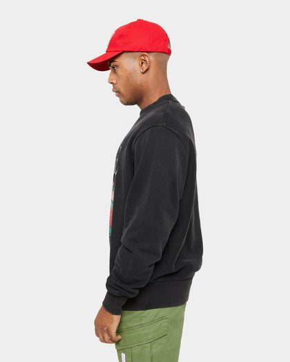 Carre Skull & Rose Vintage Crewneck Washed Black