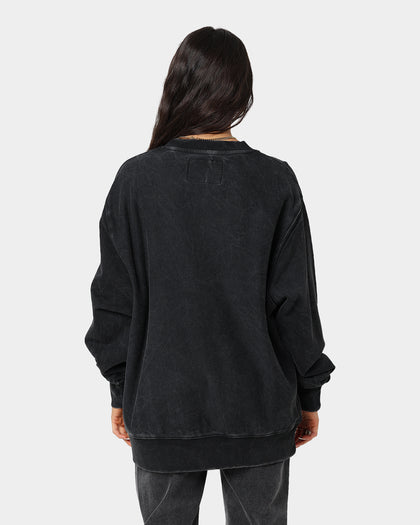 Carre Skull & Rose Vintage Crewneck Washed Black