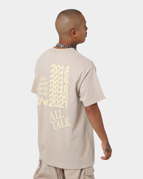 Anti Social Social Club All Talk On A Blog T-Shirt Sand