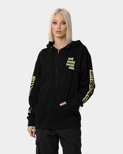 Anti Social Social Club Split Zip Hoodie Black