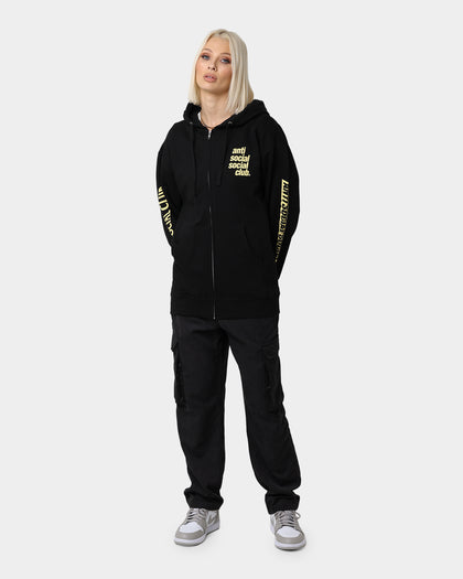 Anti Social Social Club Split Zip Hoodie Black