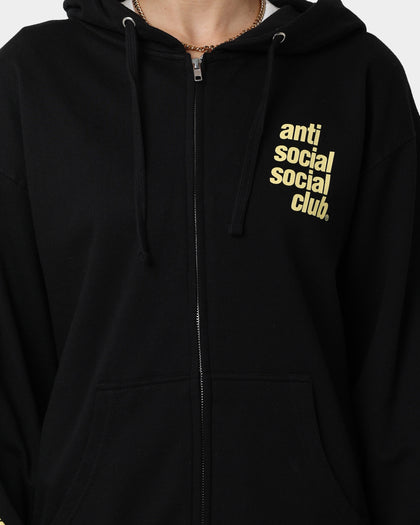 Anti Social Social Club Split Zip Hoodie Black