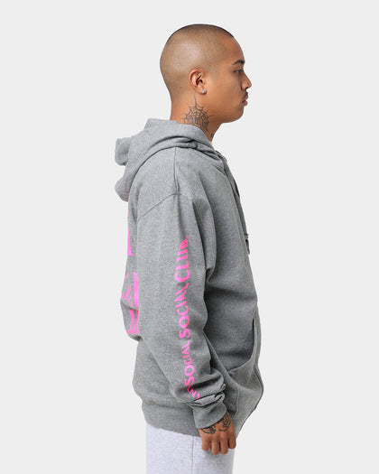Anti Social Social Club Split Zip Hoodie Grey