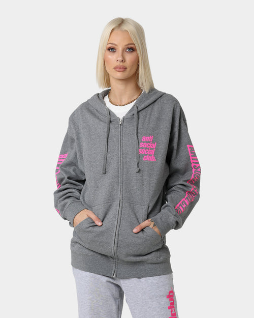 Anti Social Social Club Split Zip Hoodie Grey