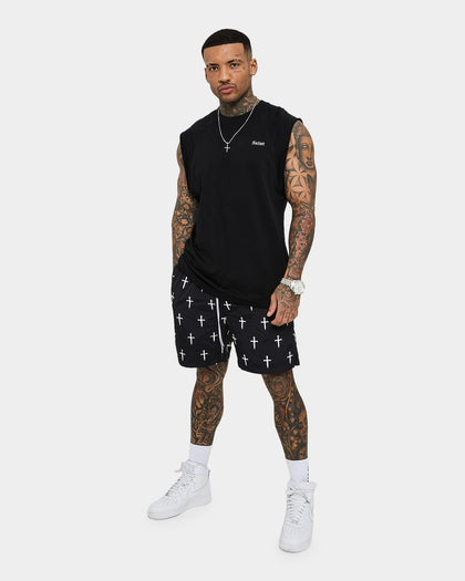 Saint Morta Numeraire Raglan Muscle T-Shirt Black/Black