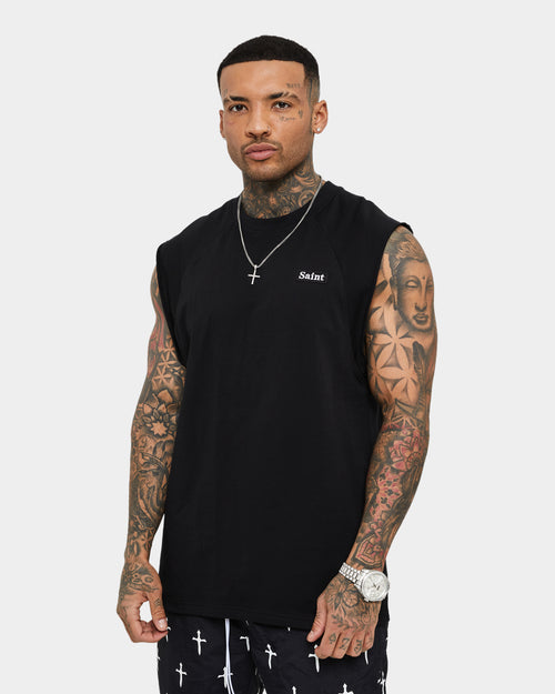 Saint Morta Numeraire Raglan Muscle T-Shirt Black/Black