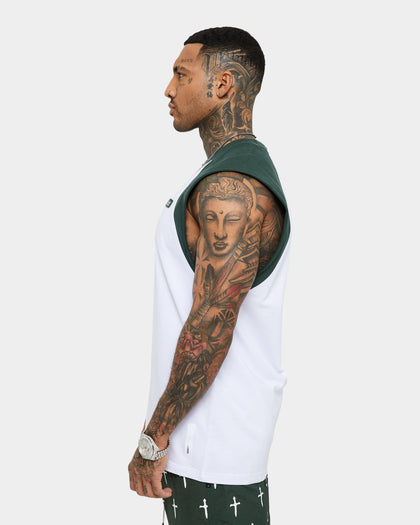 Saint Morta Numeraire Raglan Muscle T-Shirt Dark Green/White