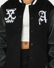 The Anti Order Dead Pixel Leather Varsity Jacket Black/White