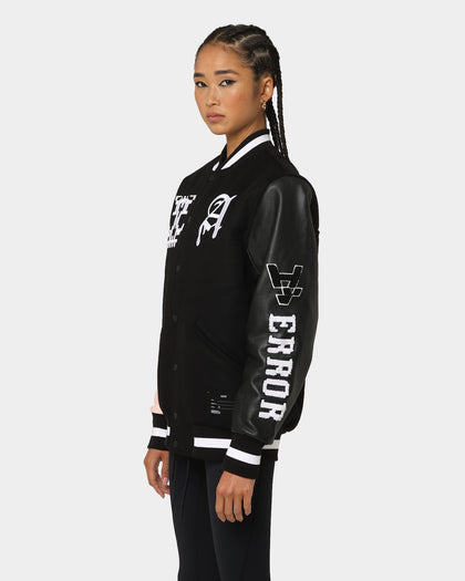 The Anti Order Dead Pixel Leather Varsity Jacket Black/Pink
