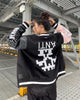 The Anti Order Dead Pixel Leather Varsity Jacket Black/Pink