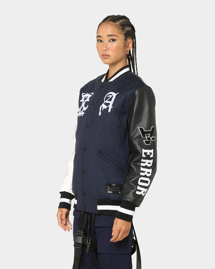 The Anti Order Dead Pixel Leather Varsity Jacket Jacket Navy/Black