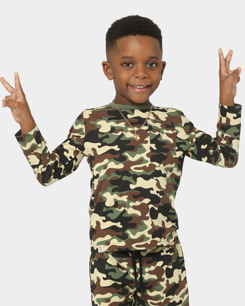 EN ES Kid's Courtside Long Sleeve T-Shirt Camo