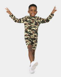 EN ES Kid's Courtside Long Sleeve T-Shirt Camo