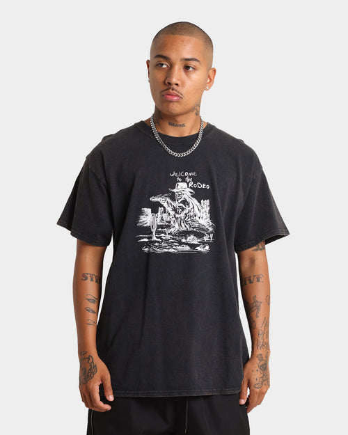 Goat Crew Rodeo Drawing Vintage T-Shirt Black Wash