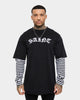 Saint Morta Jail Layered Long Sleeve T-Shirt Black/White