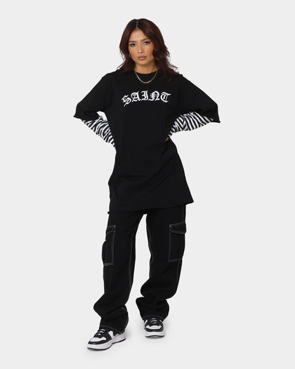 Saint Morta Jail Layered Long Sleeve T-Shirt Black/White