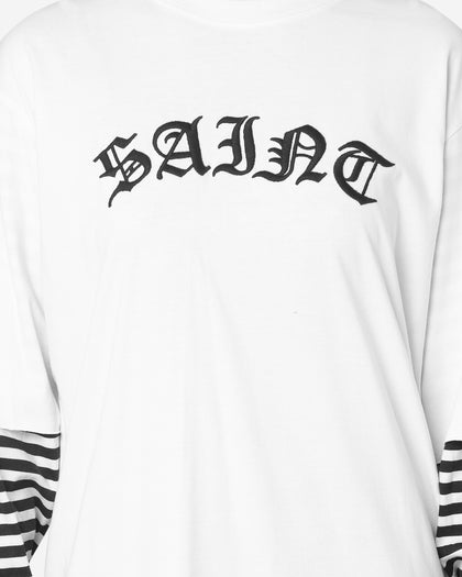 Saint Morta Jail Layered Long Sleeve T-Shirt White/Black