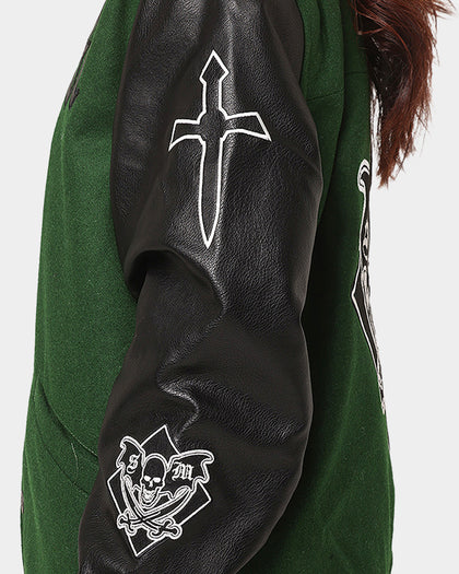 Saint Morta Graveyard Varsity Jacket Dark Green/Black