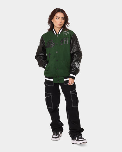 Saint Morta Graveyard Varsity Jacket Dark Green/Black