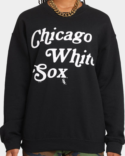 Majestic Athletic Chicago White Sox Team Stack Script Crewneck Black