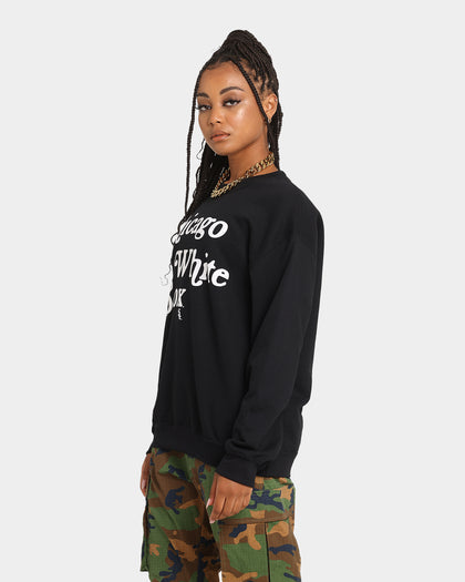 Majestic Athletic Chicago White Sox Team Stack Script Crewneck Black
