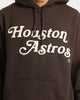 Majestic Athletic Houston Astros Team Stack Script Hoodie Dark Chocolate