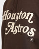 Majestic Athletic Houston Astros Team Stack Script Hoodie Dark Chocolate