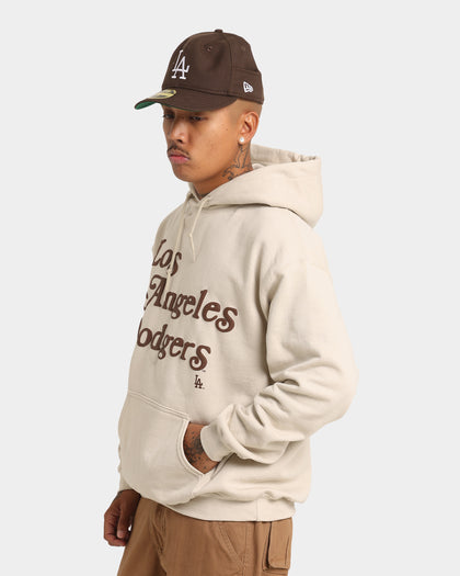 Majestic Athletic Los Angeles Dodgers Team Stack Script Hoodie Sand