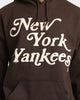 Majestic Athletic New York Yankees Team Stack Script Hoodie Dark Chocolate