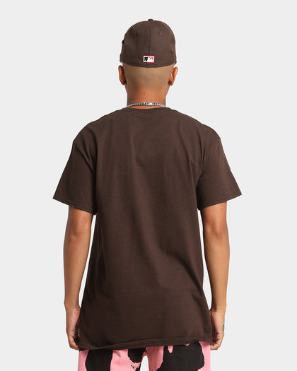 Majestic Athletic Houston Astros Team Stack Script Short Sleeve T-Shirt Dark Chocolate