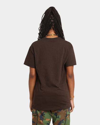 Majestic Athletic Houston Astros Team Stack Script Short Sleeve T-Shirt Dark Chocolate