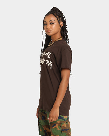Majestic Athletic Houston Astros Team Stack Script Short Sleeve T-Shirt Dark Chocolate