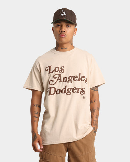 Majestic Athletic Los Angeles Dodgers Team Stack Script Short Sleeve T-Shirt Sand