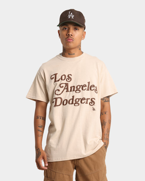 Majestic Athletic Los Angeles Dodgers Team Stack Script Short Sleeve T-Shirt Sand