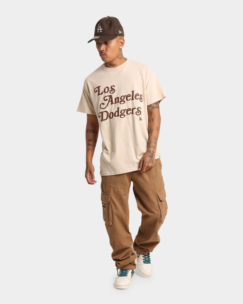 Majestic Athletic Los Angeles Dodgers Team Stack Script Short Sleeve T-Shirt Sand