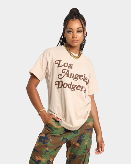 Majestic Athletic Los Angeles Dodgers Team Stack Script Short Sleeve T-Shirt Sand