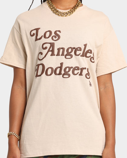 Majestic Athletic Los Angeles Dodgers Team Stack Script Short Sleeve T-Shirt Sand