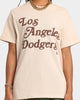 Majestic Athletic Los Angeles Dodgers Team Stack Script Short Sleeve T-Shirt Sand