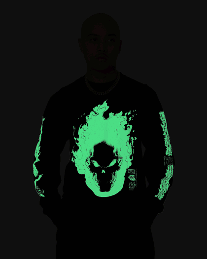 HUF X Marvel Ghost Rider Long Sleeve T-Shirt Black | Culture Kings US
