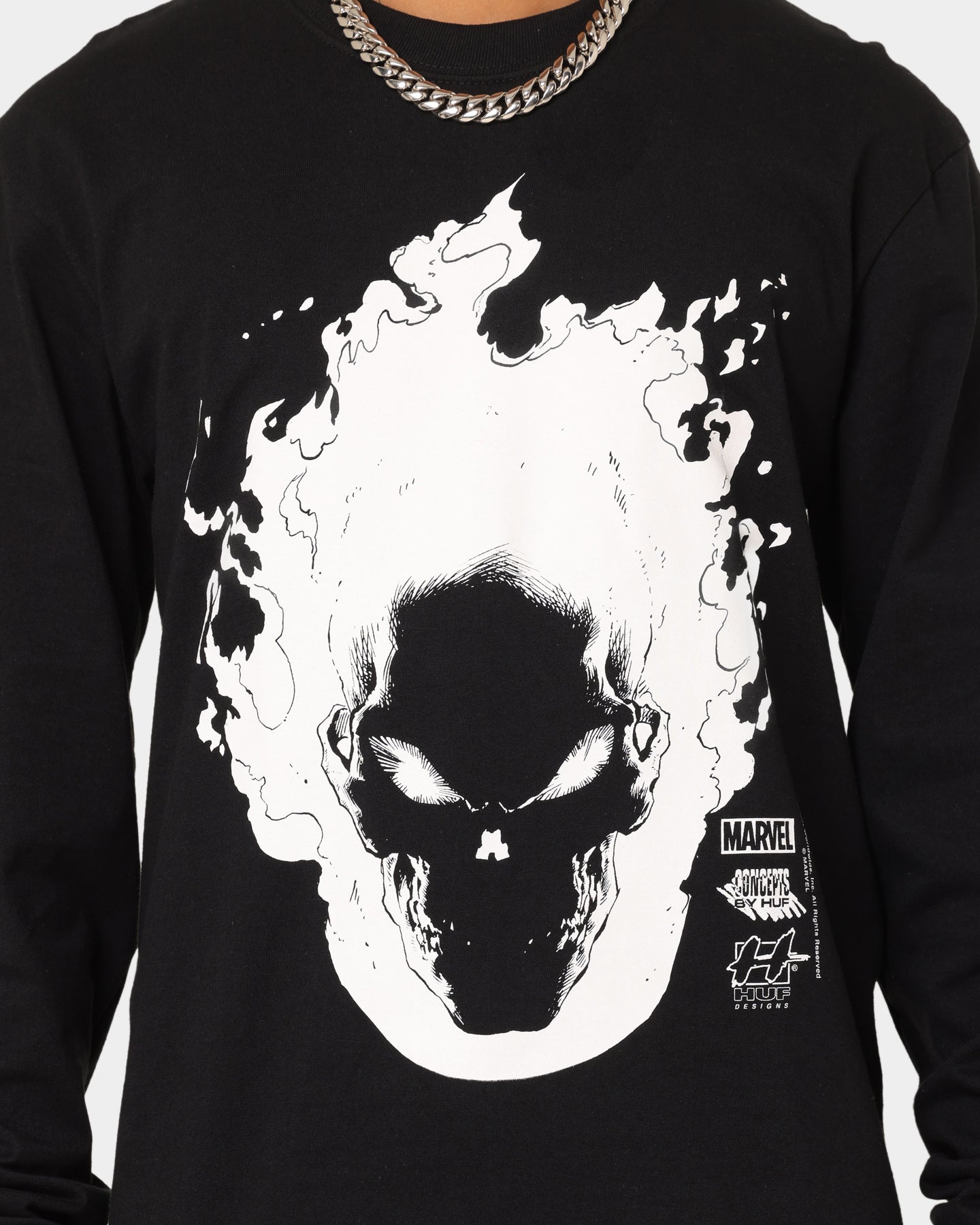 HUF X Marvel Ghost Rider Long Sleeve T-Shirt Black | Culture Kings US