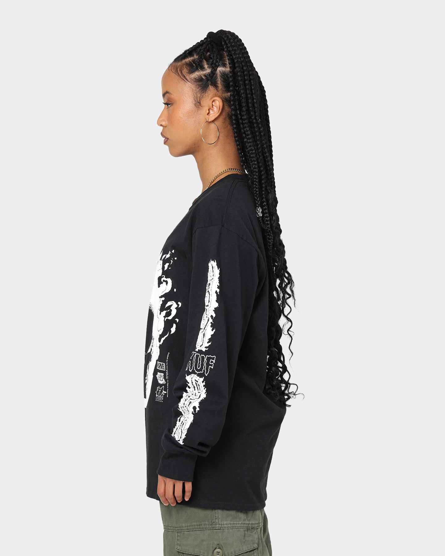 HUF X Marvel Ghost Rider Long Sleeve T-Shirt Black | Culture Kings US