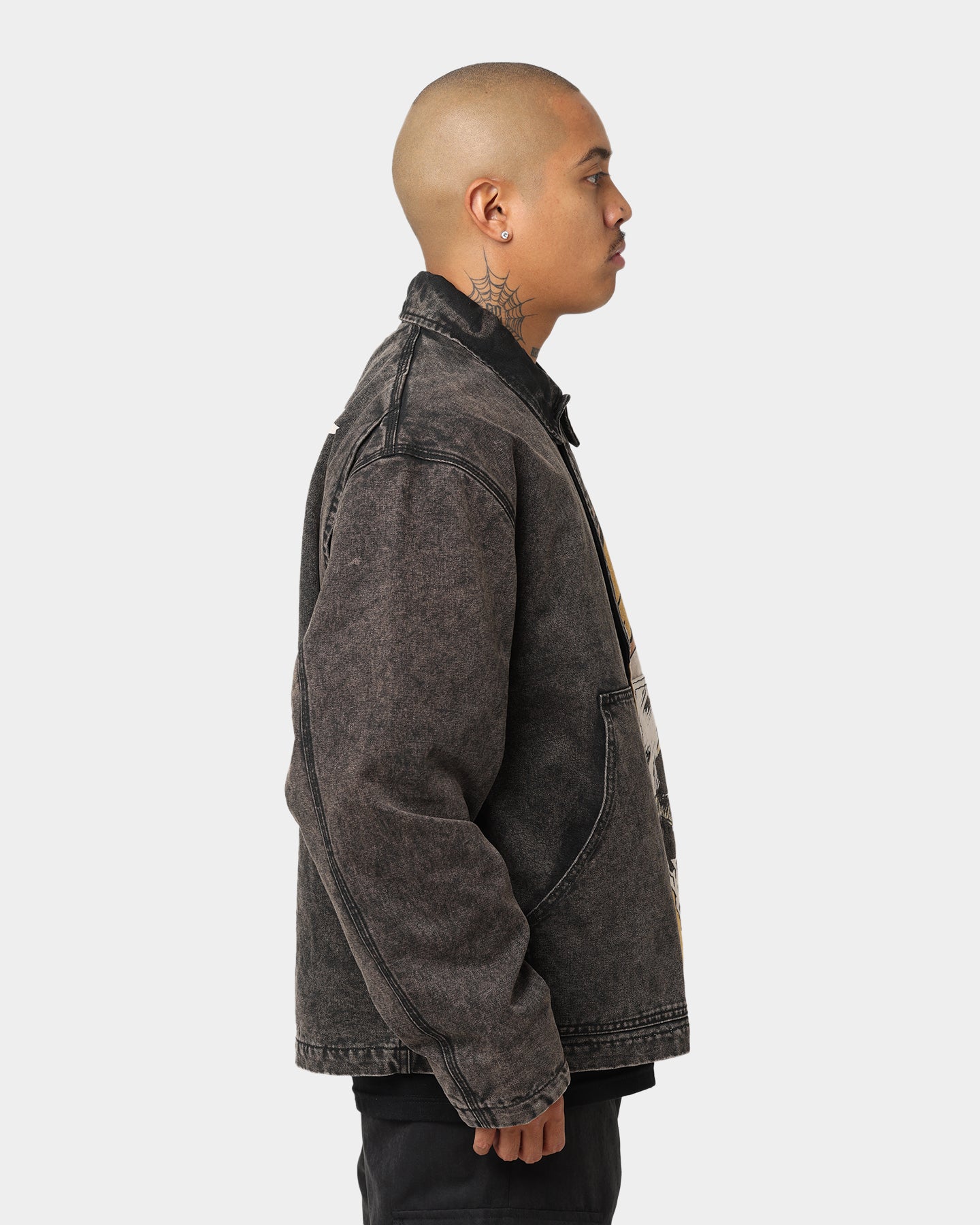 HUF X Marvel Ghost Rider Work Jacket Washed Black | Culture Kings US