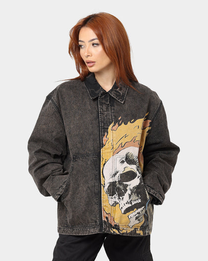 HUF X Marvel Ghost Rider Work Jacket Washed Black