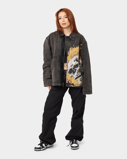 HUF X Marvel Ghost Rider Work Jacket Washed Black