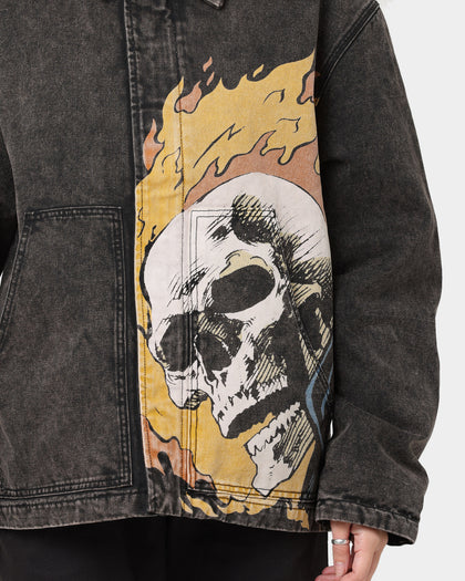 HUF X Marvel Ghost Rider Work Jacket Washed Black