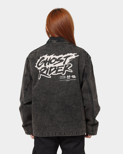 HUF X Marvel Ghost Rider Work Jacket Washed Black