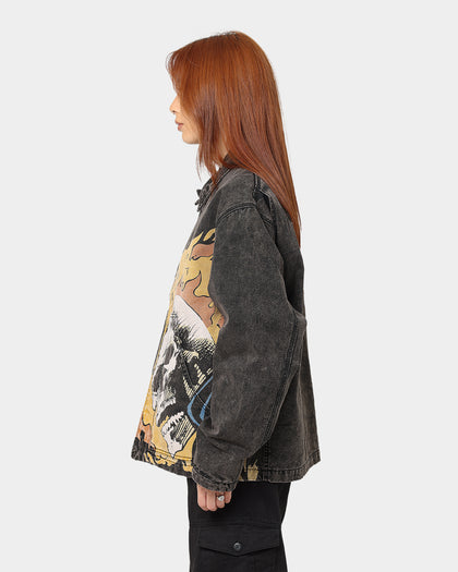 HUF X Marvel Ghost Rider Work Jacket Washed Black