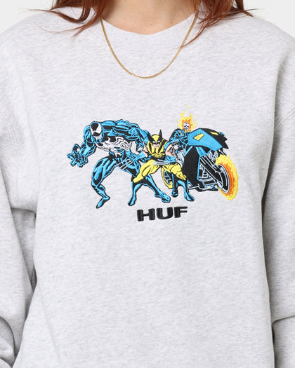 HUF X Marvel Team Up Crewneck Athletic Heather