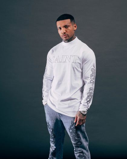 Saint Morta Death Adder Long Sleeve T-Shirt White/Black